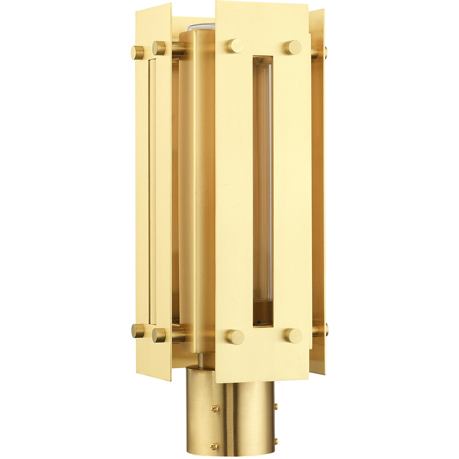 Utrecht 1 Light 16 inch Satin Brass Outdoor Post Top Lantern