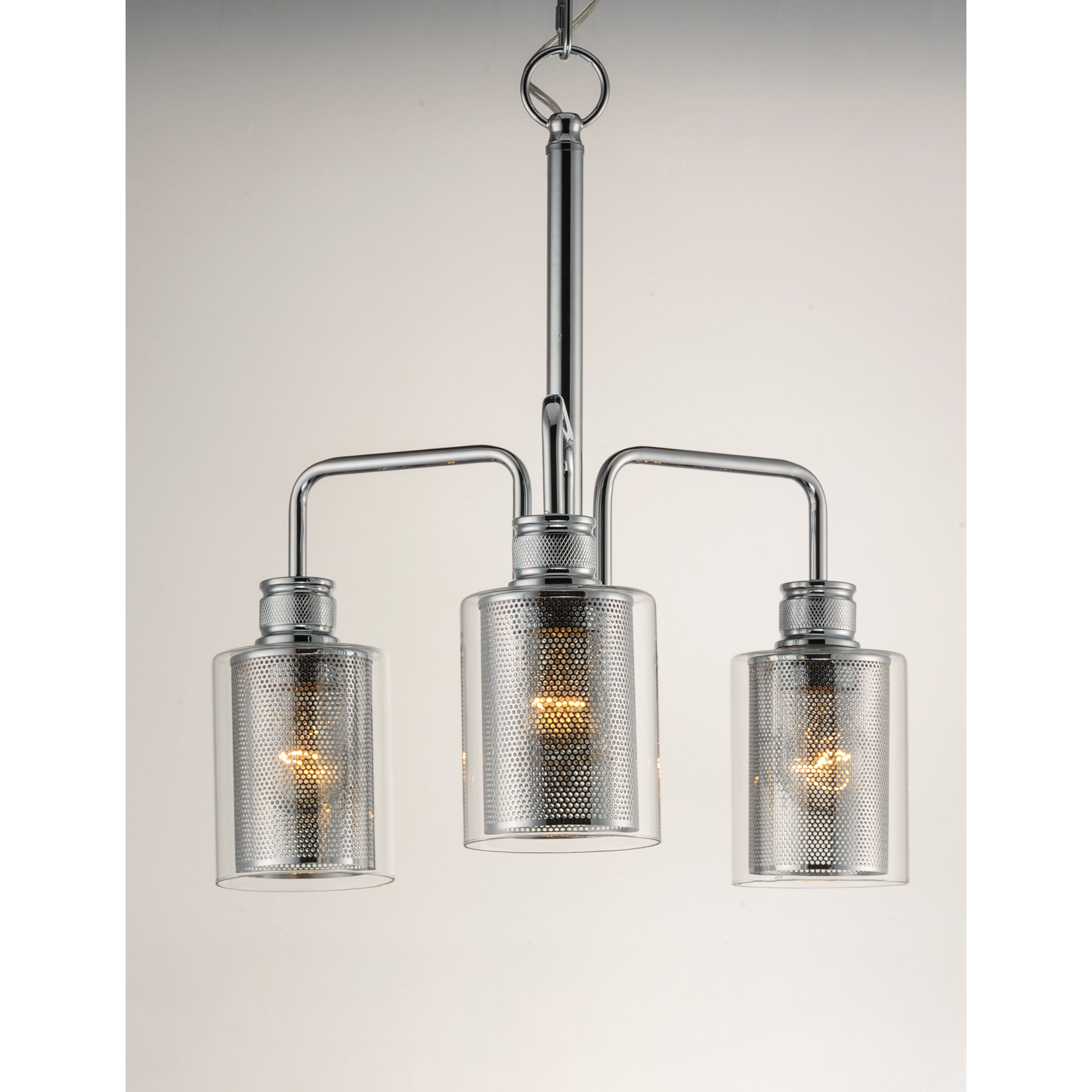 Filigree 3 Light 18 inch Polished Chrome Mini Chandelier Ceiling Light