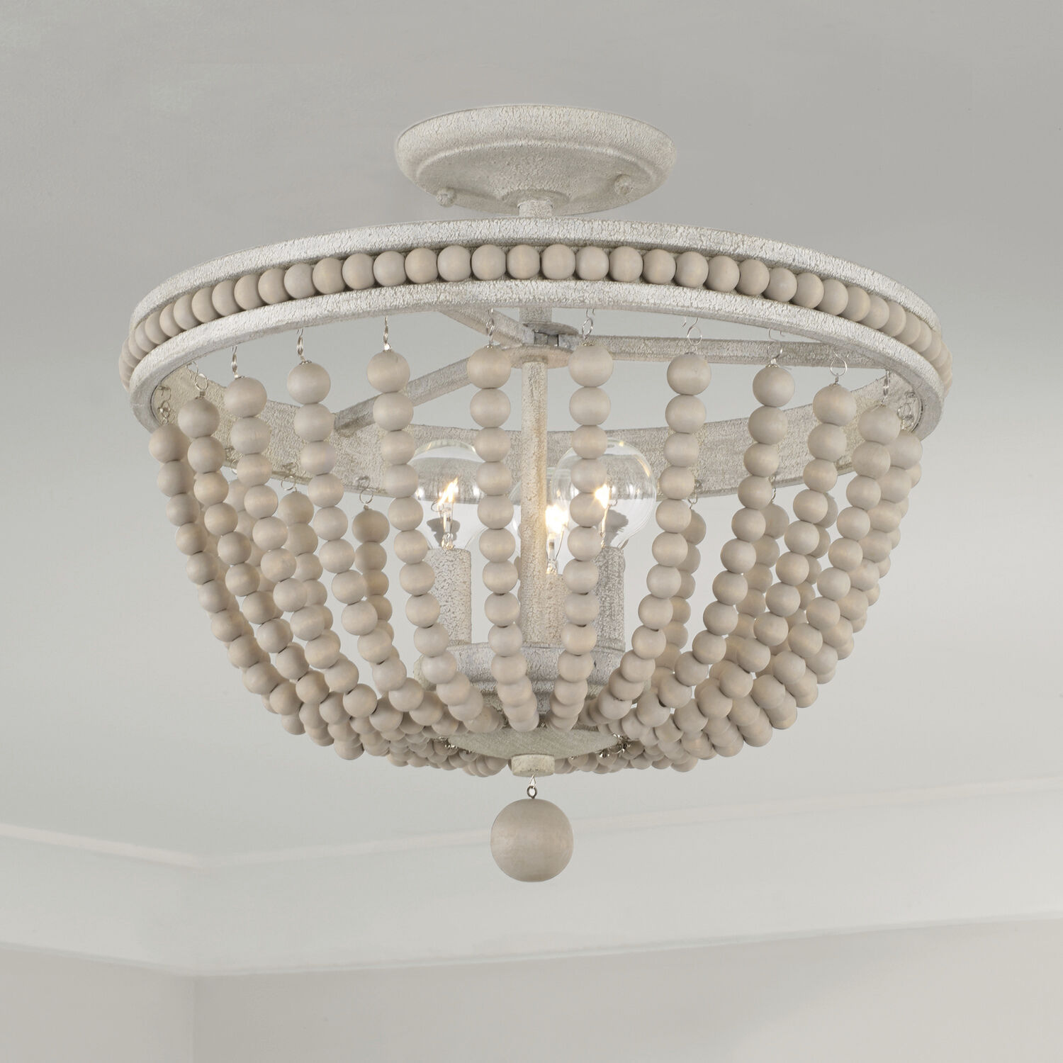 Handley 3 Light 15.5 inch Sand Dollar Semi-Flush Ceiling Light