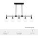 Xidane 5 Light 42.25 inch Matte Black Linear Chandelier Ceiling Light