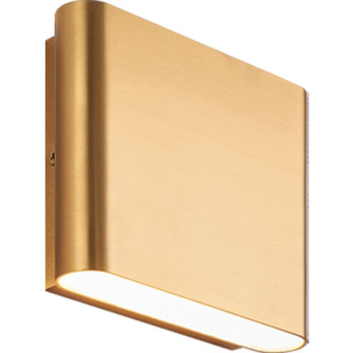 Beckett LED 5.13 inch Aged Gold Brass Outdoor Wall Light