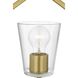 Vertex 1 Light 5 inch Brushed Gold Semi-Flush Mount Ceiling Light