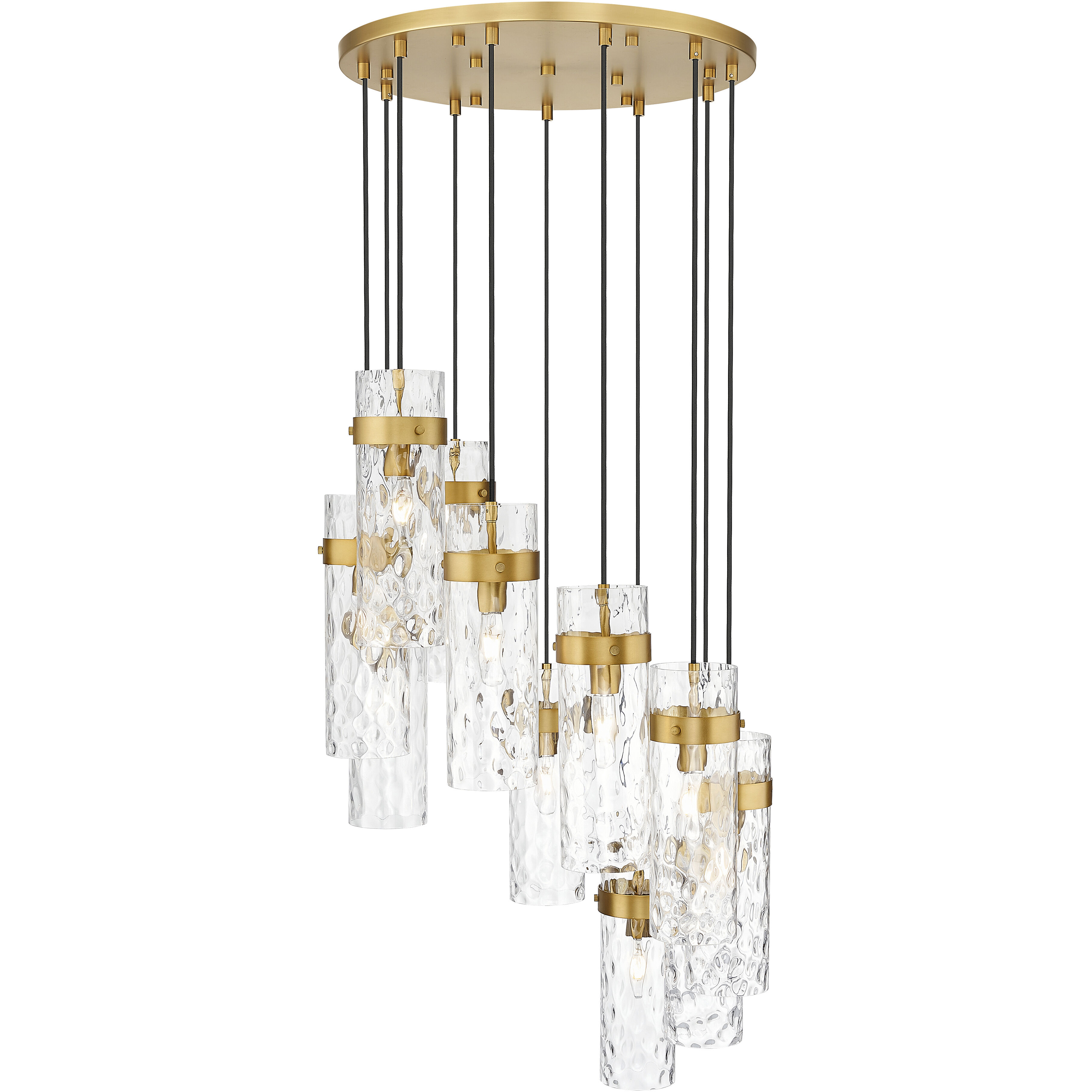 Fontaine 11 Light 26.25 inch Rubbed Brass Chandelier Ceiling Light