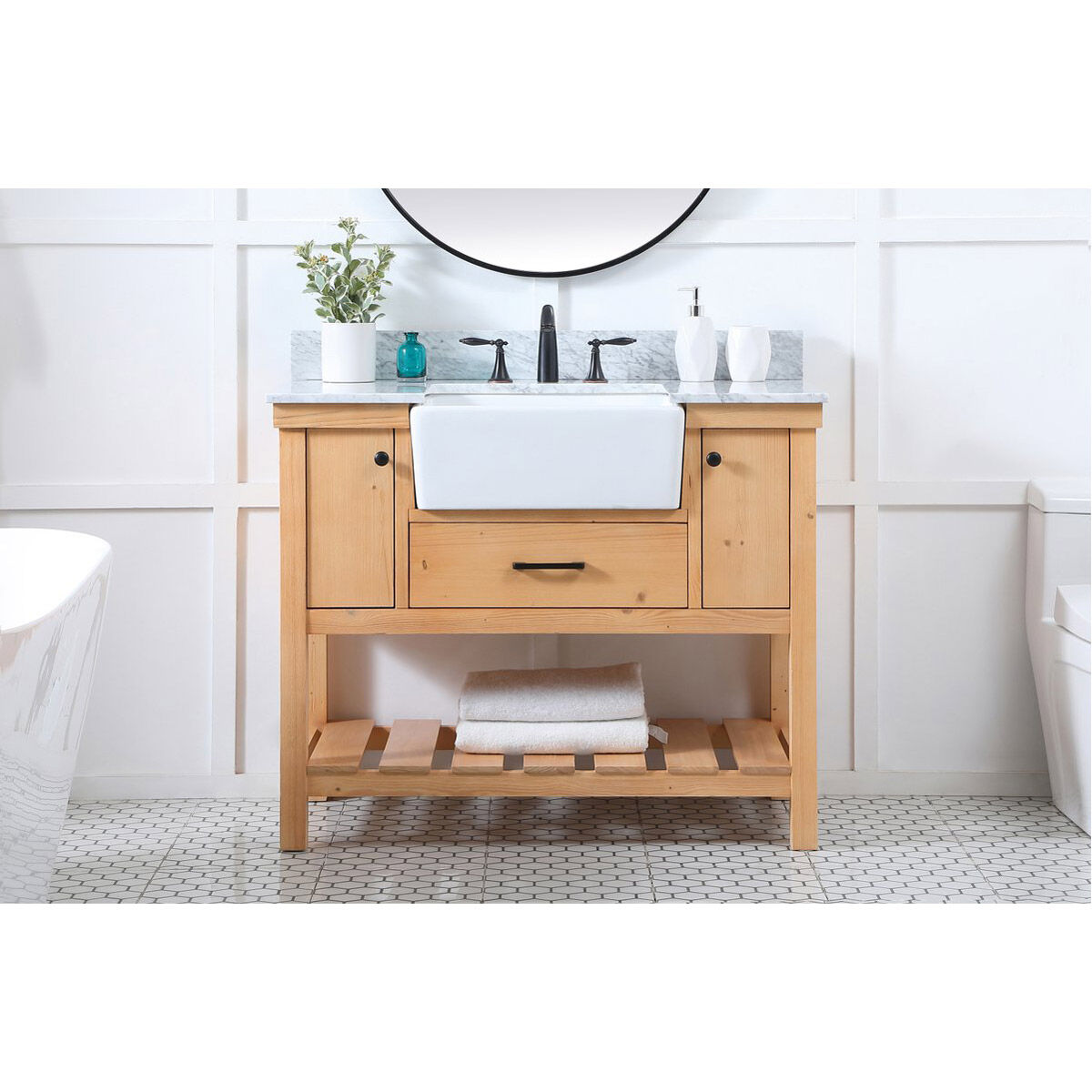 Clement 42 X 22 X 34 inch Natural Wood Bathroom Vanity Cabinet