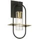 Smyth 1 Light 14 inch Dark Bronze And Brushed Brass Outdoor Wall Sconce