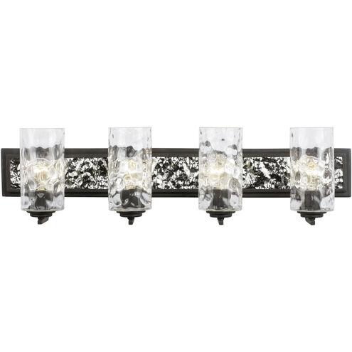 Hammer Time 4 Light 33 inch Carbon/Polished Stainless Bath Vanity Wall Light