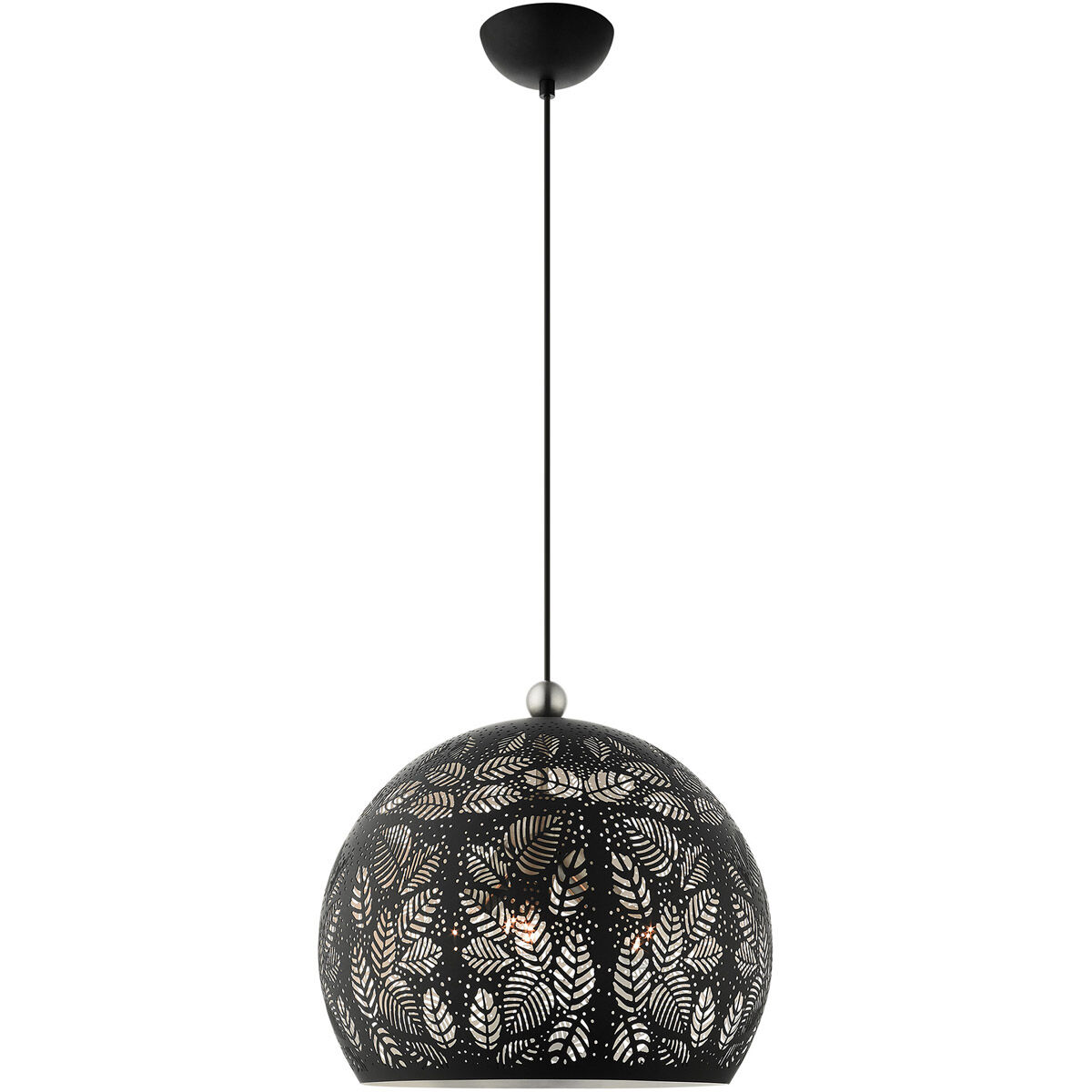 Chantily 3 Light 16 inch Black with Brushed Nickel Accents Pendant Ceiling Light
