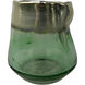 Transparent 4.3 X 4 inch Candle Holder in Green