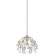 Crystal Bud 1 Light 8 inch Contemporary Silver Leaf Multi-Drop Pendant Ceiling Light