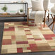 Riley 129.92 X 94.49 inch Light Green/Dark Brown/Olive/Red/Charcoal/Black Machine Woven Rug in 8 x 11, Rectangle