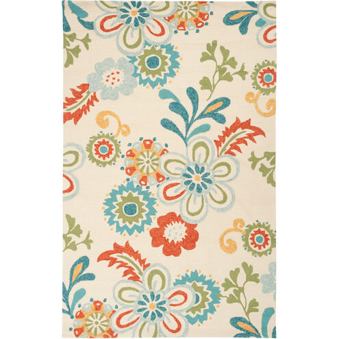 Storm 90 X 60 inch Sky Blue/Burnt Orange/Khaki Outdoor Rug, Polypropylene