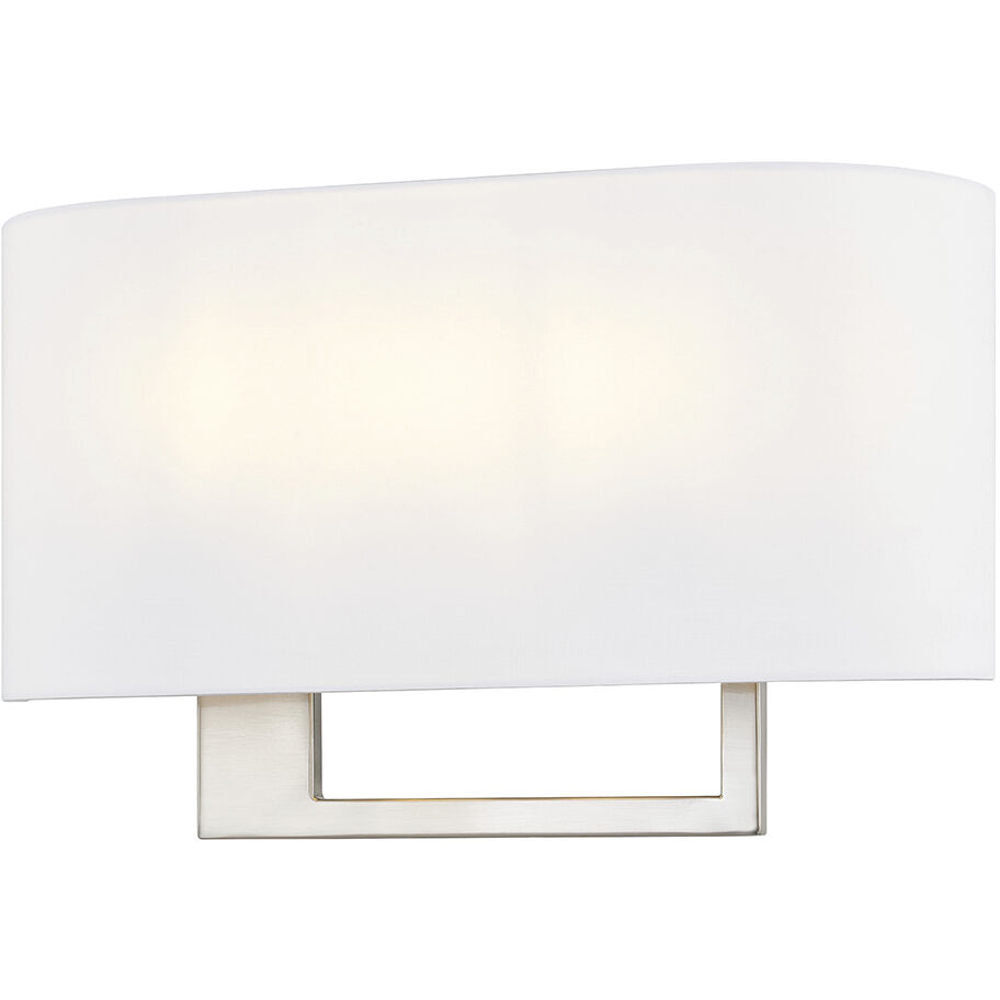 Textile Collection Wall Sconce Wall Light in Brushed Nickel, Callie Family