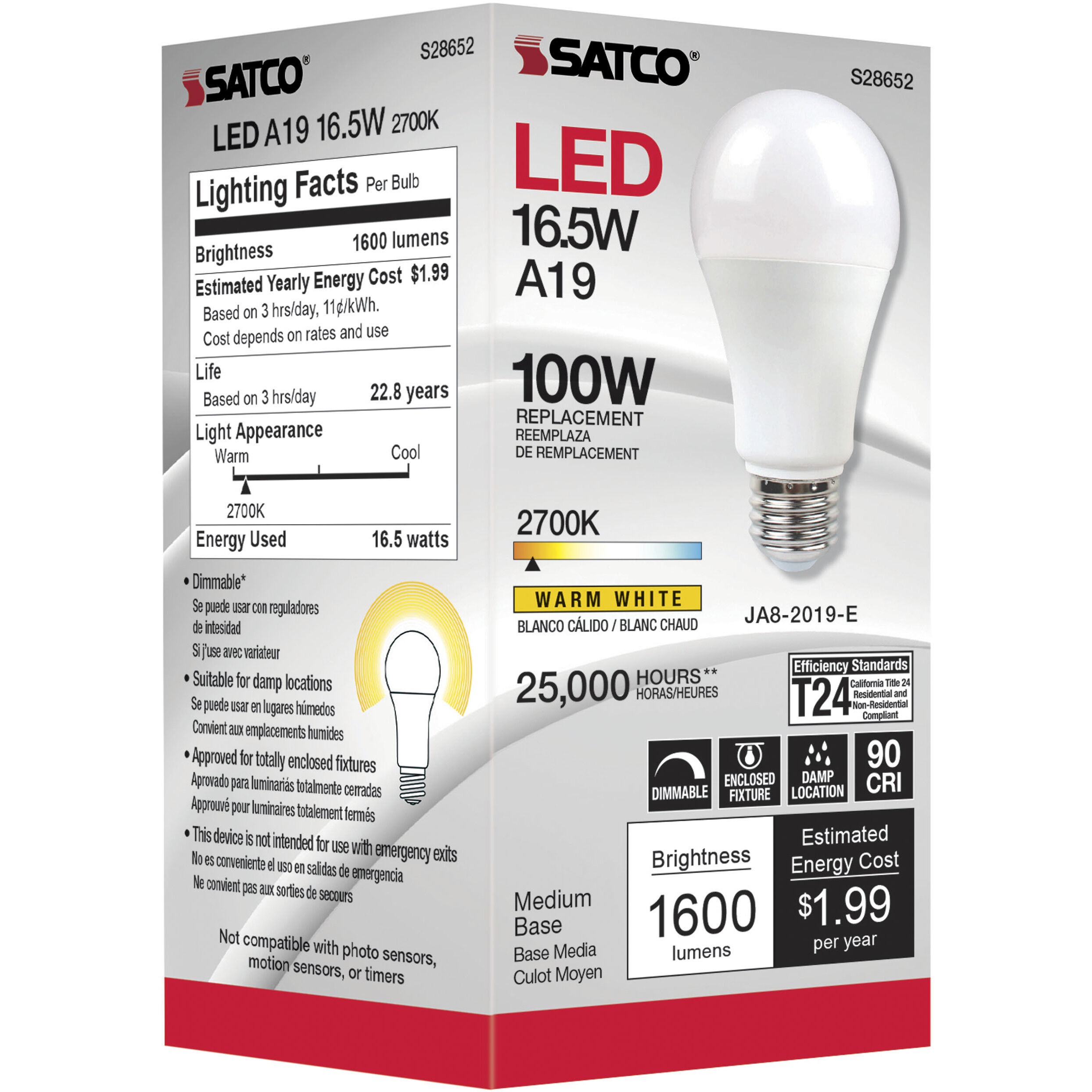 Lumos LED Medium 16.50 watt 120 2700K Light Bulb