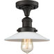 Franklin Restoration Halophane LED 9 inch Oil Rubbed Bronze Semi-Flush Mount Ceiling Light in Matte White Halophane Glass, Franklin Restoration