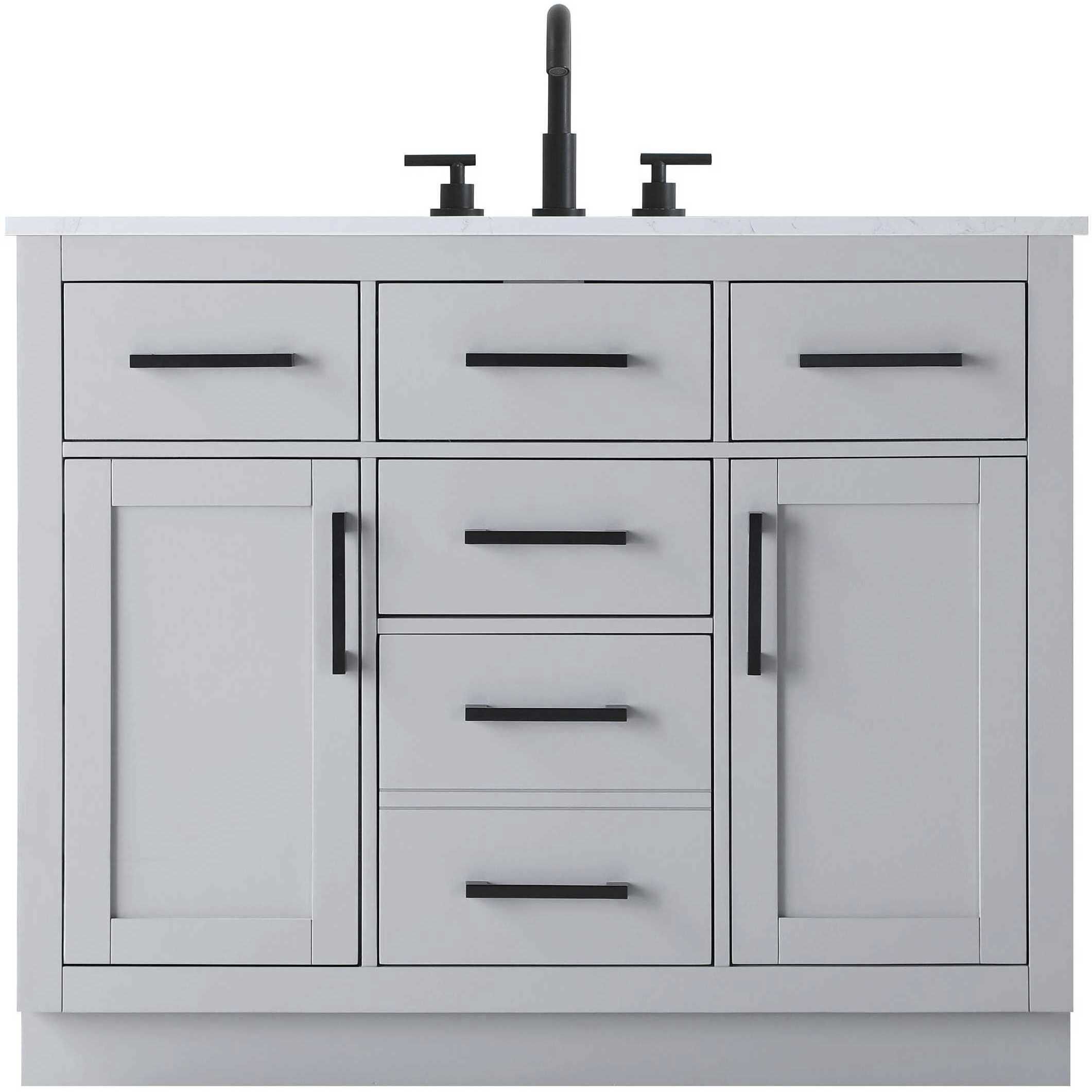 Alden 42 X 35 inch Grey Bathroom Vanity Cabinet