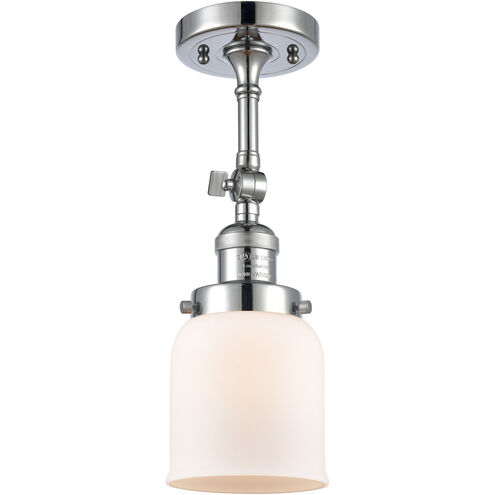 Franklin Restoration Small Bell LED 5 inch Polished Chrome Semi-Flush Mount Ceiling Light in Matte White Glass, Franklin Restoration
