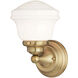 Huntley LED 7 inch Natural Brass Bathroom Light Wall Light