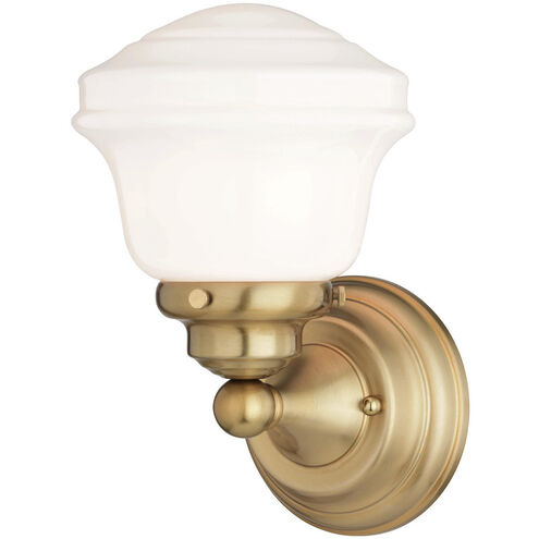 Huntley LED 7 inch Natural Brass Bathroom Light Wall Light