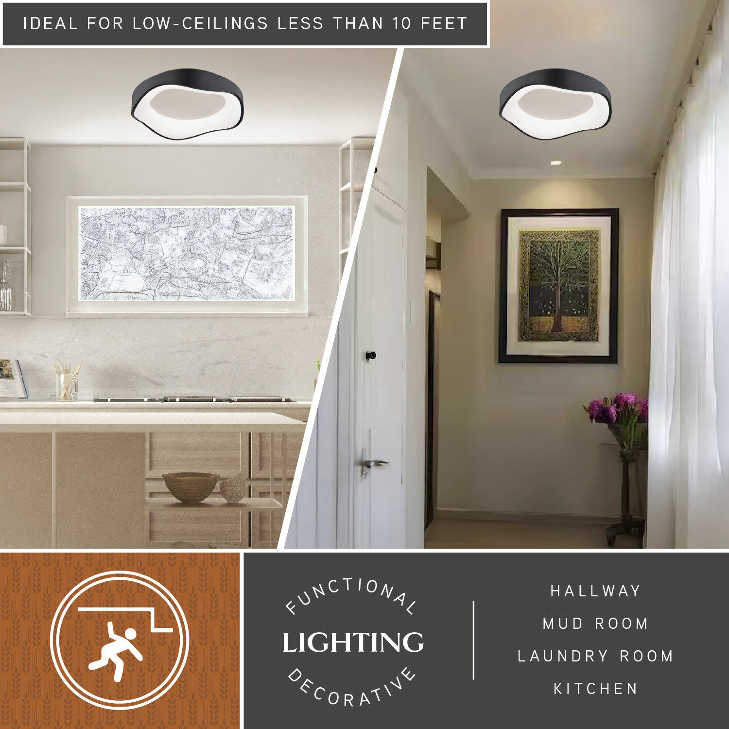 Bowen 1 Light 16.5 inch Textured Black Flush Mount Ceiling Light