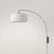Span 1 Light 5 inch Black Nickel Wall Mounted Arc Lamp Wall Light in White Fabric