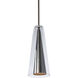 Spire 1 Light 6.4 inch Dark Smoke and Clear Steel Mini Pendant Ceiling Light