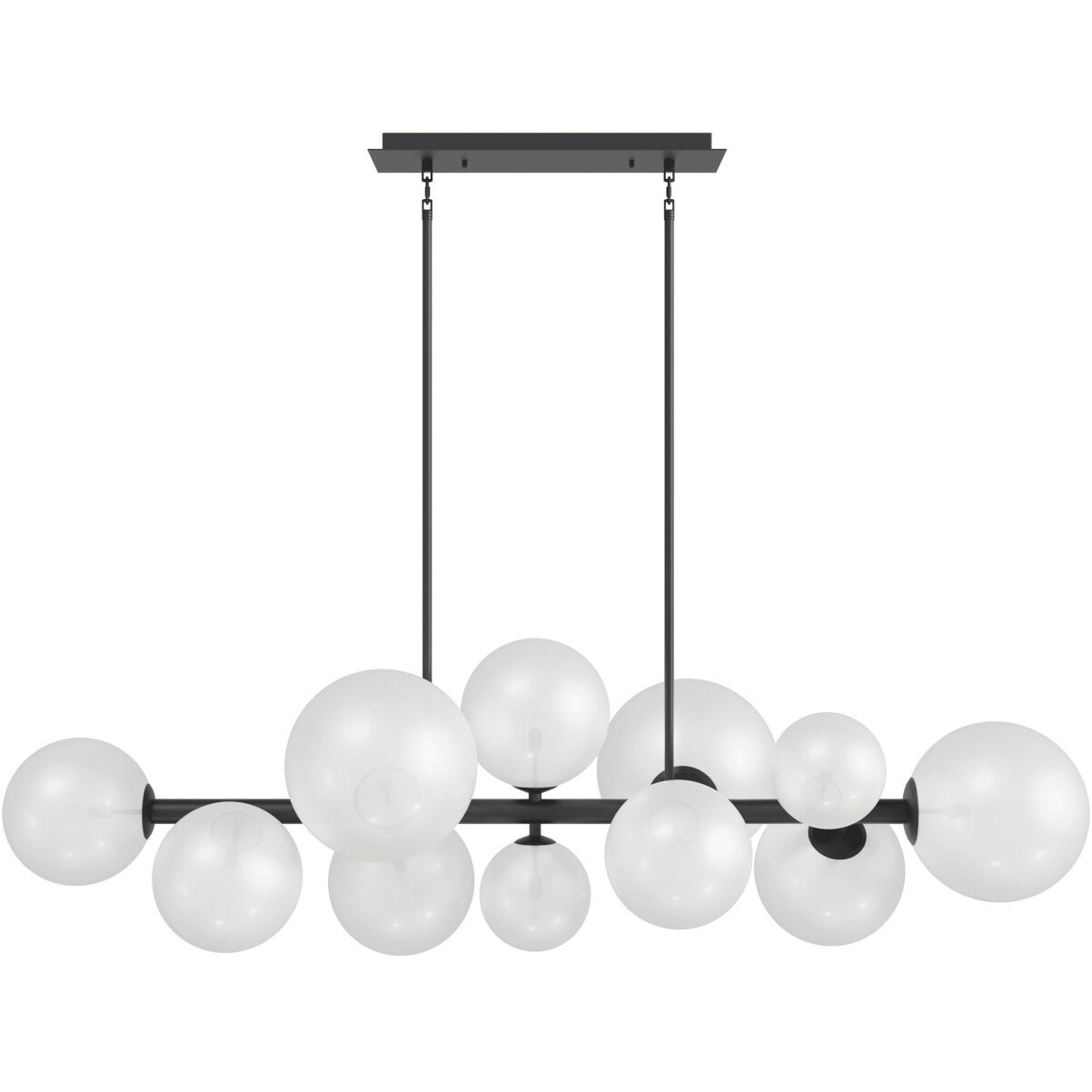 Delilah 12 Light 19 inch Black Chandelier Ceiling Light