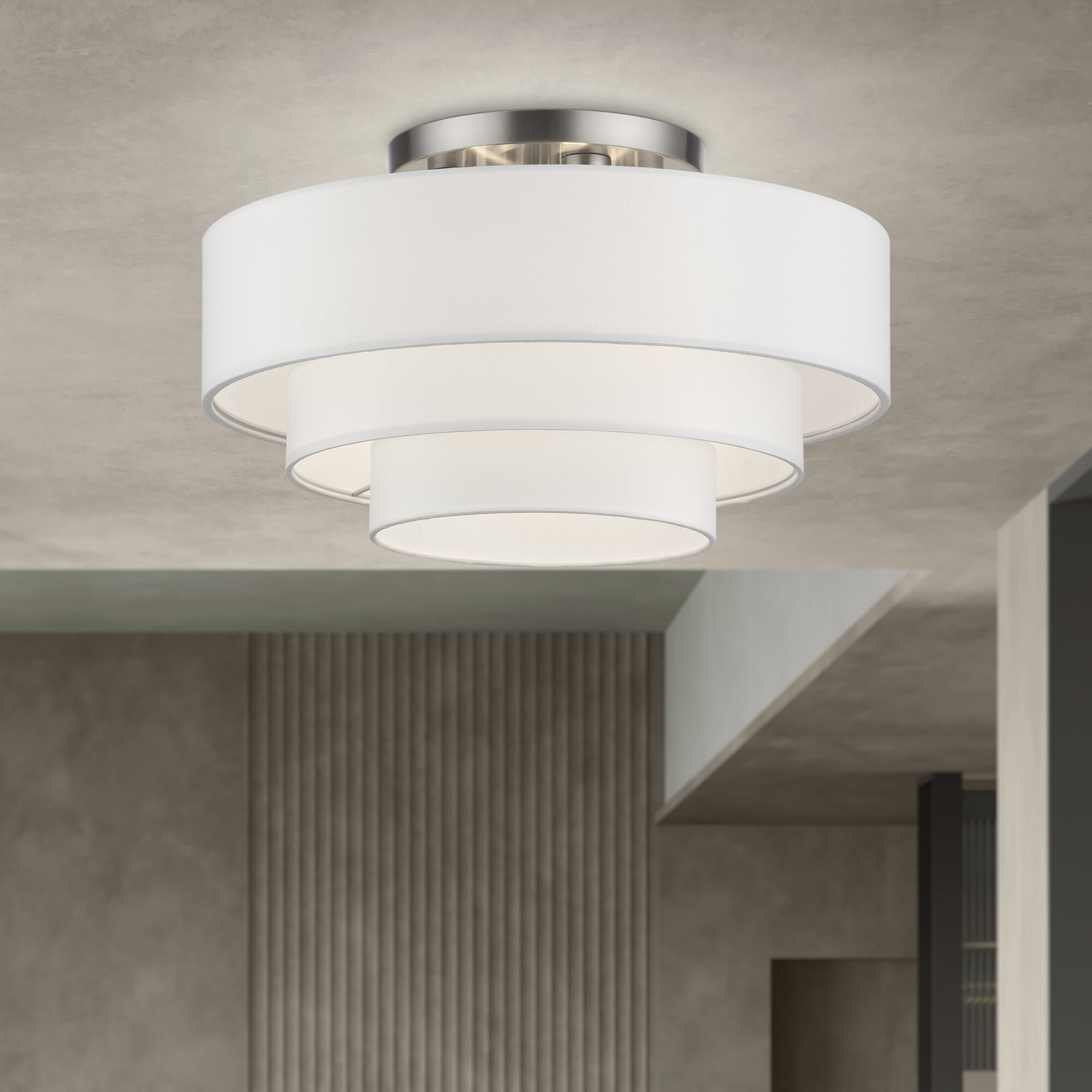 Manorwood 4 Light 21 inch Brushed Nickel Semi-Flush Ceiling Light