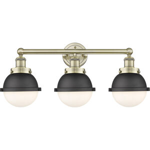 Hampden 3 Light 25.25 inch Antique Brass and Matte Black/Matte White Bath Vanity Light Wall Light