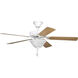 AirPro 52 inch White with Washed Oak/White Blades Ceiling Fan in White/Washed Oak
