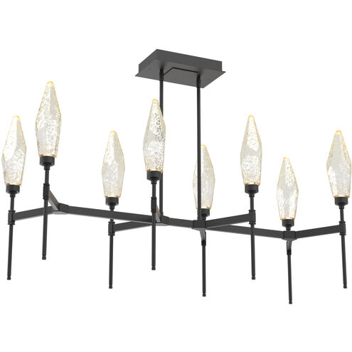 Rock Crystal LED Matte Black Linear Pendant Ceiling Light in 3000K LED, Chilled Amber, Belvedere