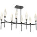 Rock Crystal LED Matte Black Linear Pendant Ceiling Light in 3000K LED, Chilled Amber, Belvedere