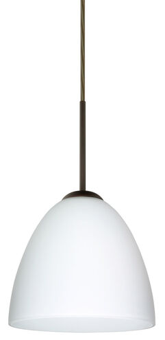 Vila LED Bronze Pendant Ceiling Light in Opal Matte Glass