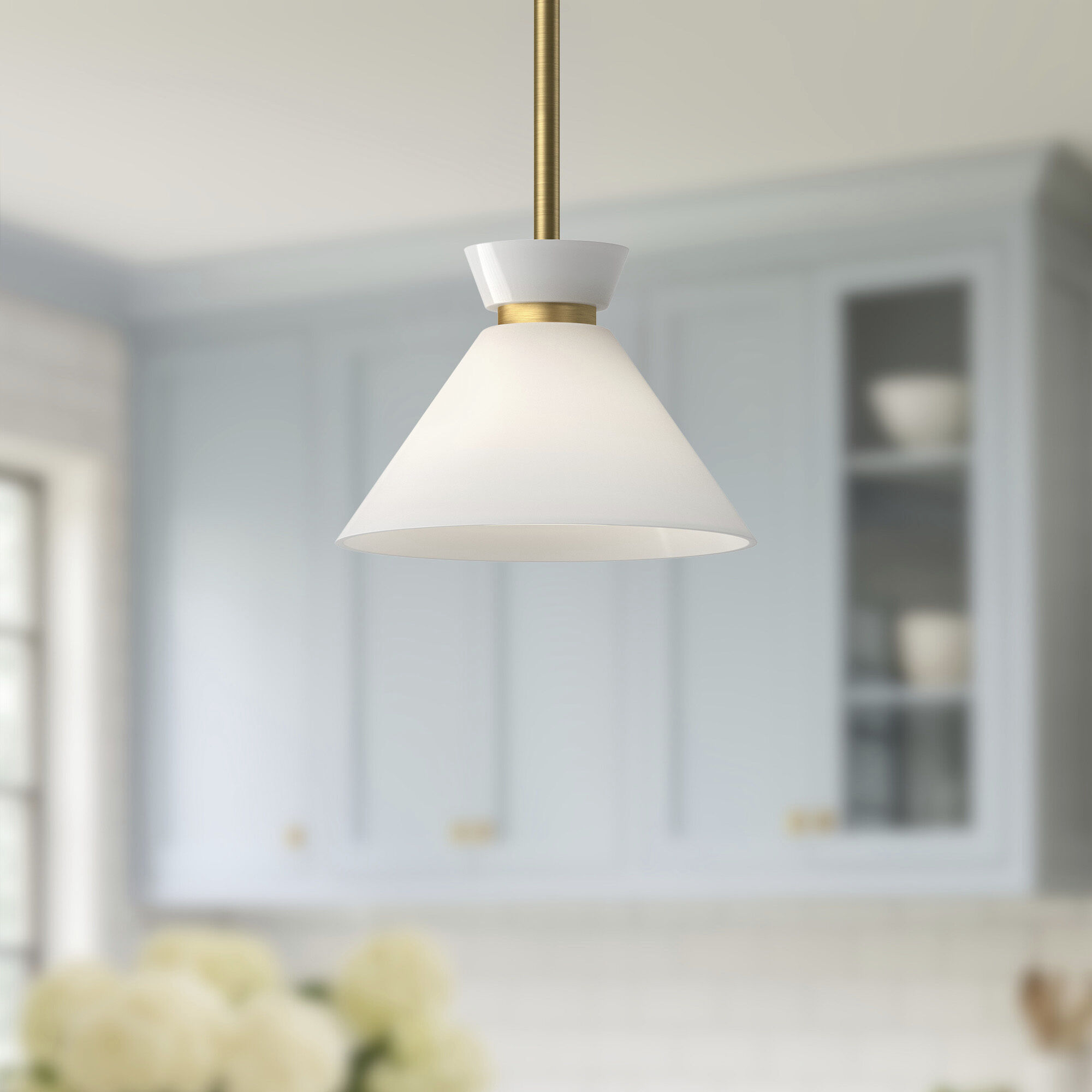 Alora Mood Halston Pendant Ceiling Light in Brushed Gold