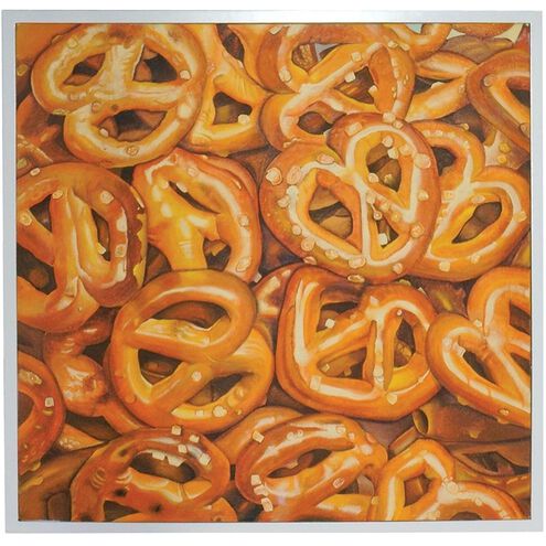 Pretzel Time Burnt Orange with White Framed Wall Art