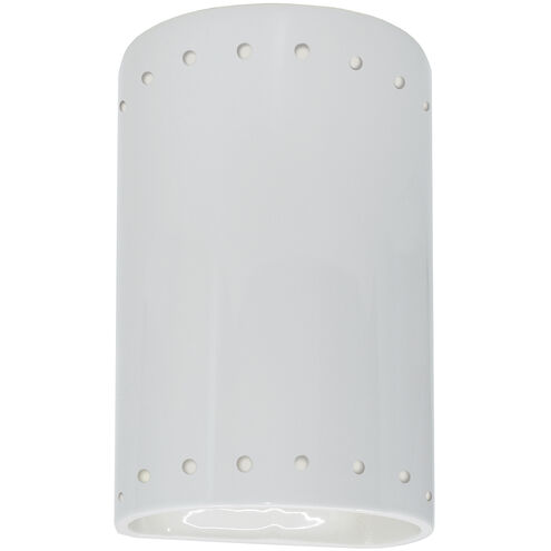 Ambiance 1 Light 9.5 inch Gloss White Outdoor Wall Sconce in Incandescent, Gloss White/Gloss White