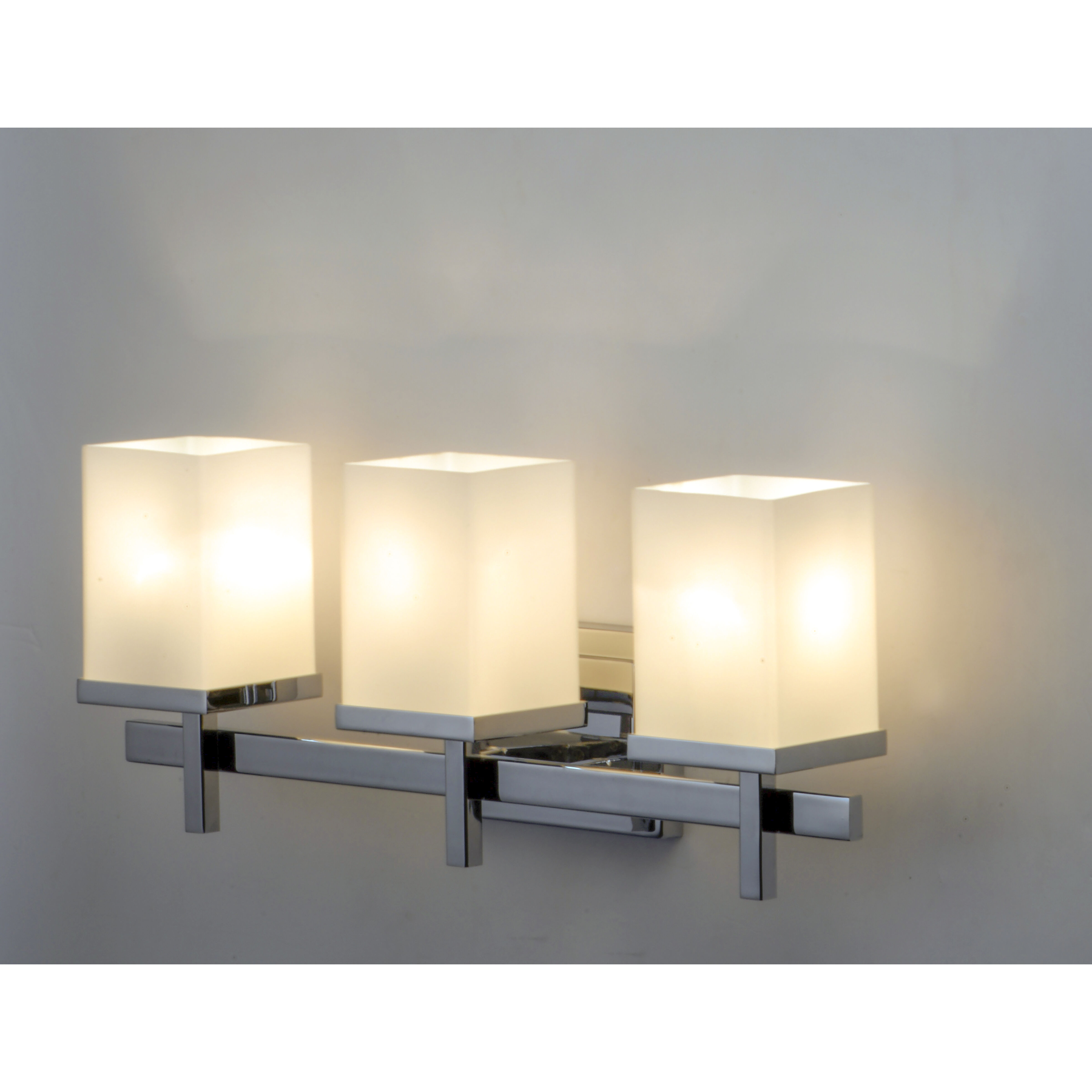 Tetra 3 Light 22 inch Polished Chrome Bath Vanity Wall Light in Satin White