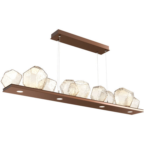 Gem LED 59 inch Burnished Bronze Linear Pendant Ceiling Light in 3000K LED, Amber, Bezel