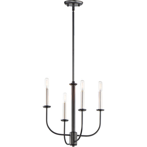 Wesley 4 Light 16 inch Black/Satin Nickel Chandelier Ceiling Light in Black and Satin Nickel