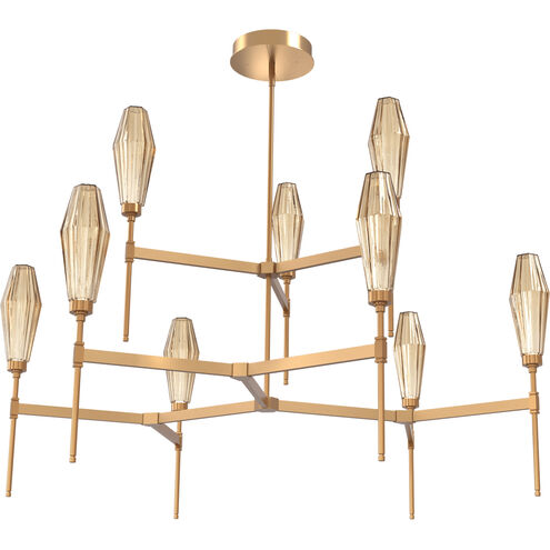 Aalto LED Novel Brass Chandelier Ceiling Light, Round Belvedere