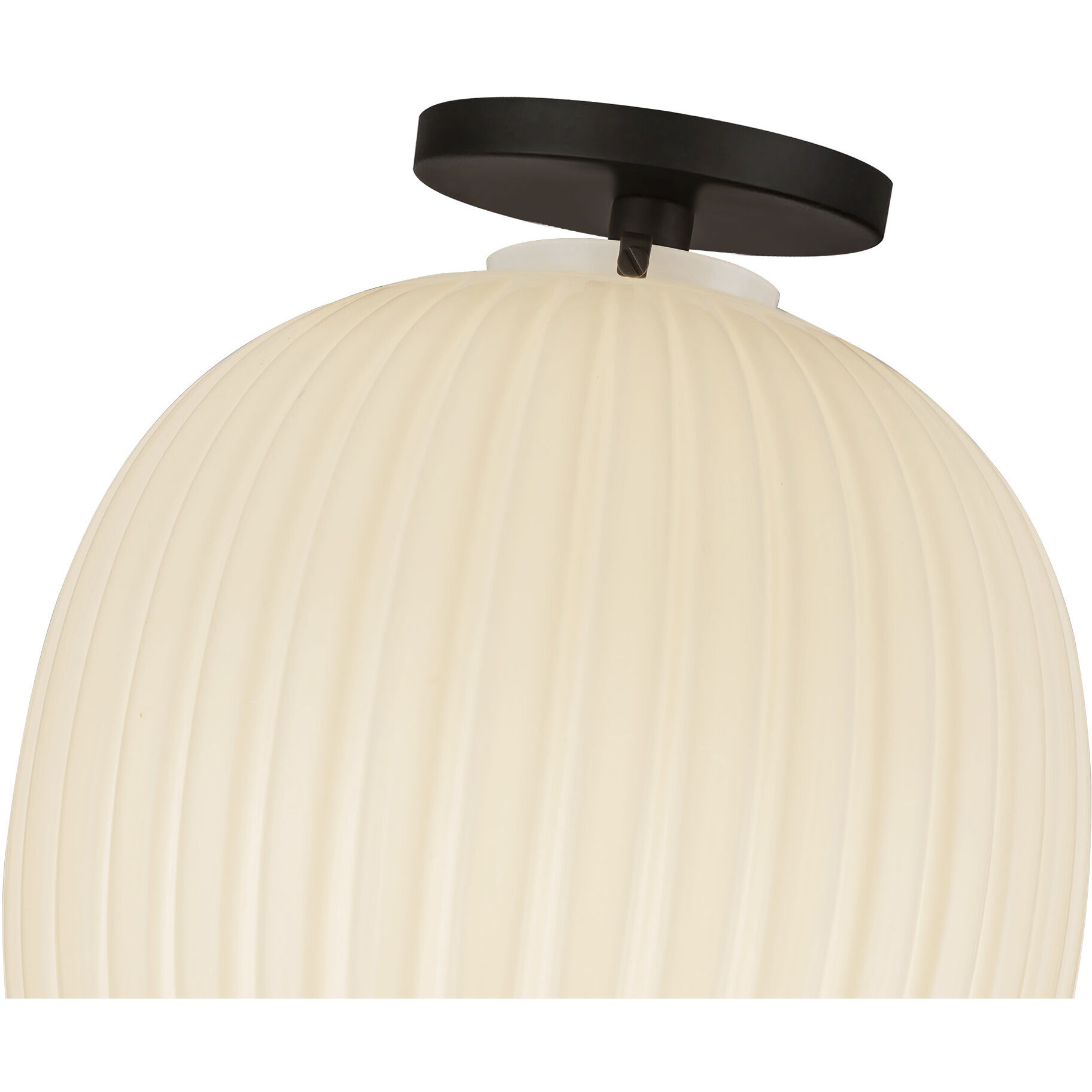 Alora Mood Cherise 1 Light 11.88 inch Matte Black/Glossy Ribbed Opal Glass Semi-Flush Mount Ceiling Light