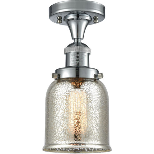 Franklin Restoration Small Bell LED 5 inch Polished Chrome Semi-Flush Mount Ceiling Light in Silver Plated Mercury Glass, Franklin Restoration