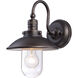 Downtown Edison 1 Light 13 inch Oil Rubbed Bronze/Gold Outdoor Wall Mount in Oil Rubbed Bronze And Gold Highlights, Great Outdoors
