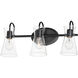 Ava 3 Light 22 inch Black Bath Vanity Wall Light