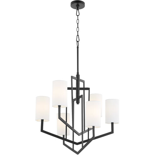 Bolivar 6 Light 28 inch Matte Black Chandelier Ceiling Light