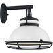 Upton 1 Light 12 inch Gloss White and Textured Black Outdoor Wall Fixture