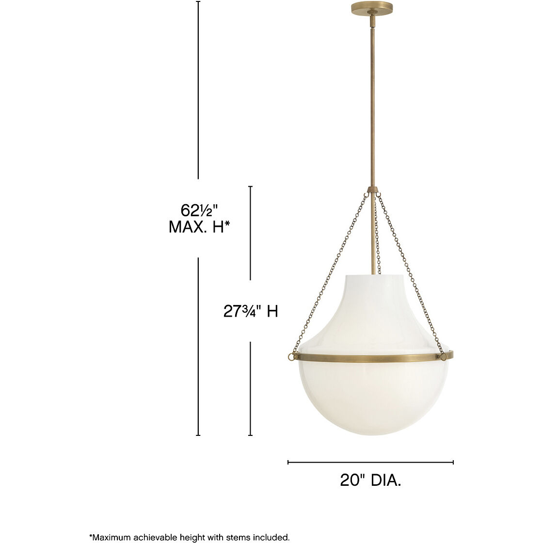 Collins 1 Light 20 inch Heritage Brass Chandelier Ceiling Light
