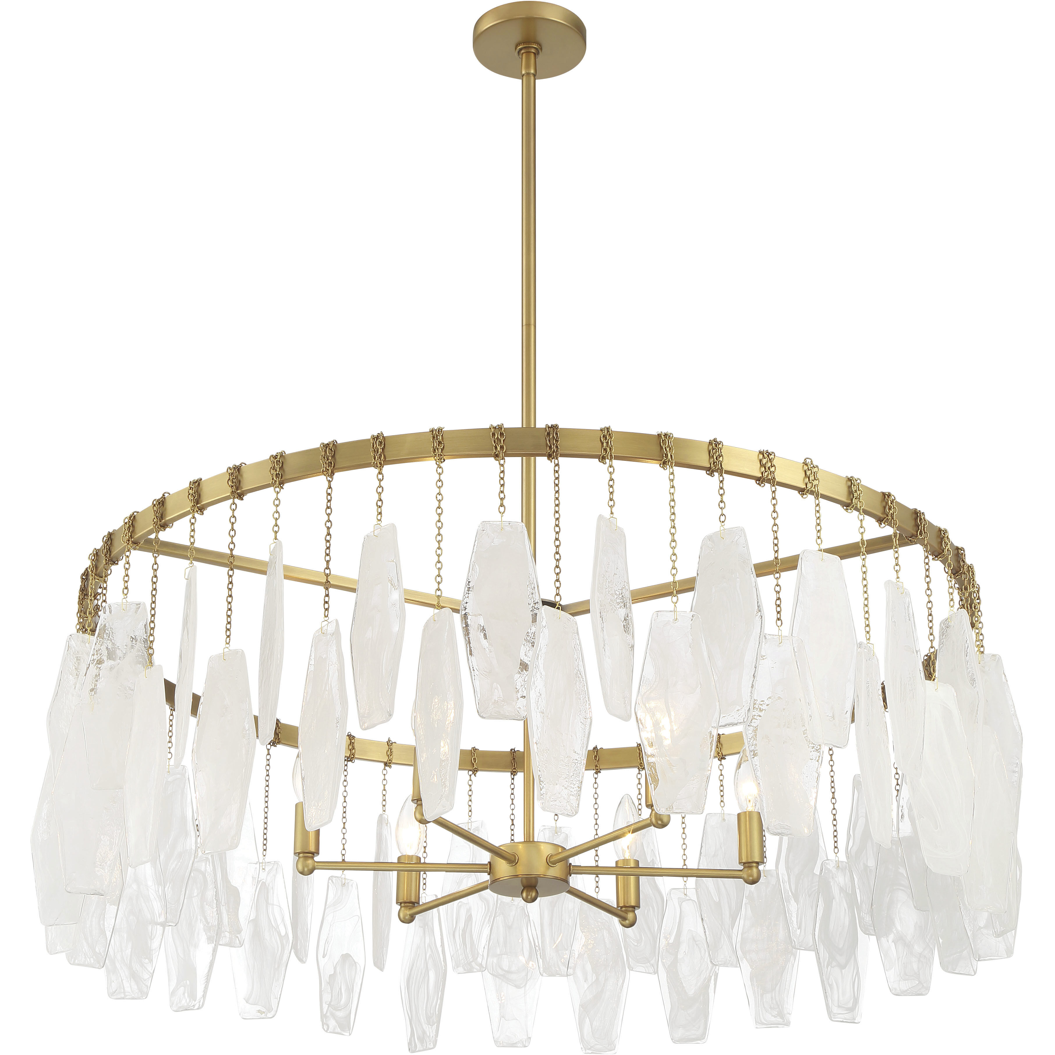 Willow 6 Light 35.25 inch Legacy Brass Pendant Ceiling Light
