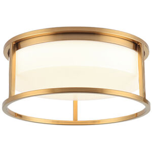 Framerton LED 11.88 inch Aged Gold Brass Flush Mount Ceiling Light