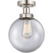 Beacon 1 Light 6.5 inch Brushed Satin Nickel Semi-Flush Mount Ceiling Light