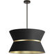 Caterine 4 Light 24 inch Matte Black Chandelier Ceiling Light in Black/Gold Jewel Tone